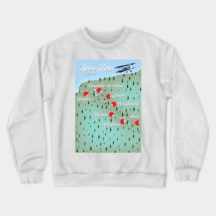 Seine River France vintage map Crewneck Sweatshirt